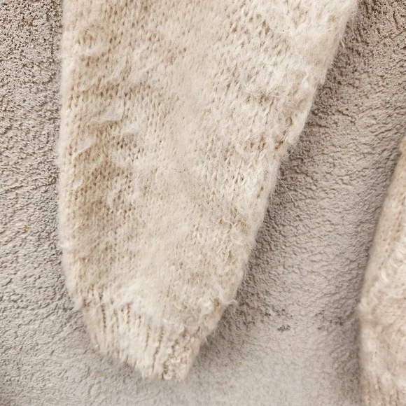 CHASQUI Women's Hoodie Medium Beige Black 100% Alpaca Handmade Aztec Cardigan - Picture 10 of 10